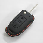 Leather Key Cover and Keychain Compatible for Tata Curvv, Nexon, Harrier, Safari, Punch, Altroz, Tiago, Tigor 3 Button flip Key