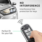 Leather TPU Key Cover and Keychain compatible for Mahindra Thar, Bolero, Scorpio, XUV700, XUV400, XUV300, TUV300, Marazzo 3 button flip key (Black)