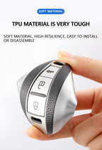 PremiumSoft TPU Leather Pattern Key Cover Compatible with Maruti 3 Button Baleno Ciaz Vitara Brezza S Cross Swift Ignis and Urban Cruiser Smart Key (Silver)