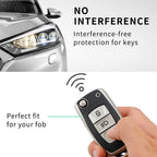 Leather TPU Key Cover Compatible for Tata Nexon Harrier Altroz Punch Safari Tigor Tiago Zest Bolt 3 Button flip Key (Black)