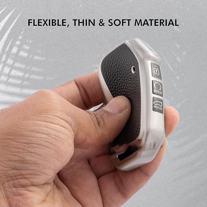 Pack of 2 Leather TPU & TPU Compatible for Kia Seltos and sonet 2023 Facelift 4 Button Smart Key