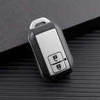 Leather TPU Key Cover and Keychain Compatible for Suzuki 2 Button Smart Key
