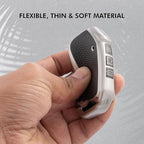 Leather TPU Key Cover Compatible with Kia Seltos 2023 Facelift HTX | Carens X Line | Sonet Facelift 4 Button Smart Key