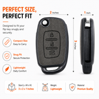 SPINFO Key Cover for Hyundai Creta, Venue, Tucson, Alcazar, i20, Grand i10 Nios, Aura, Xcent, Exter 3 Button Flip Key | Premium Wood Grain TPU Car Key Case | Scratch Resistant Remote Protector