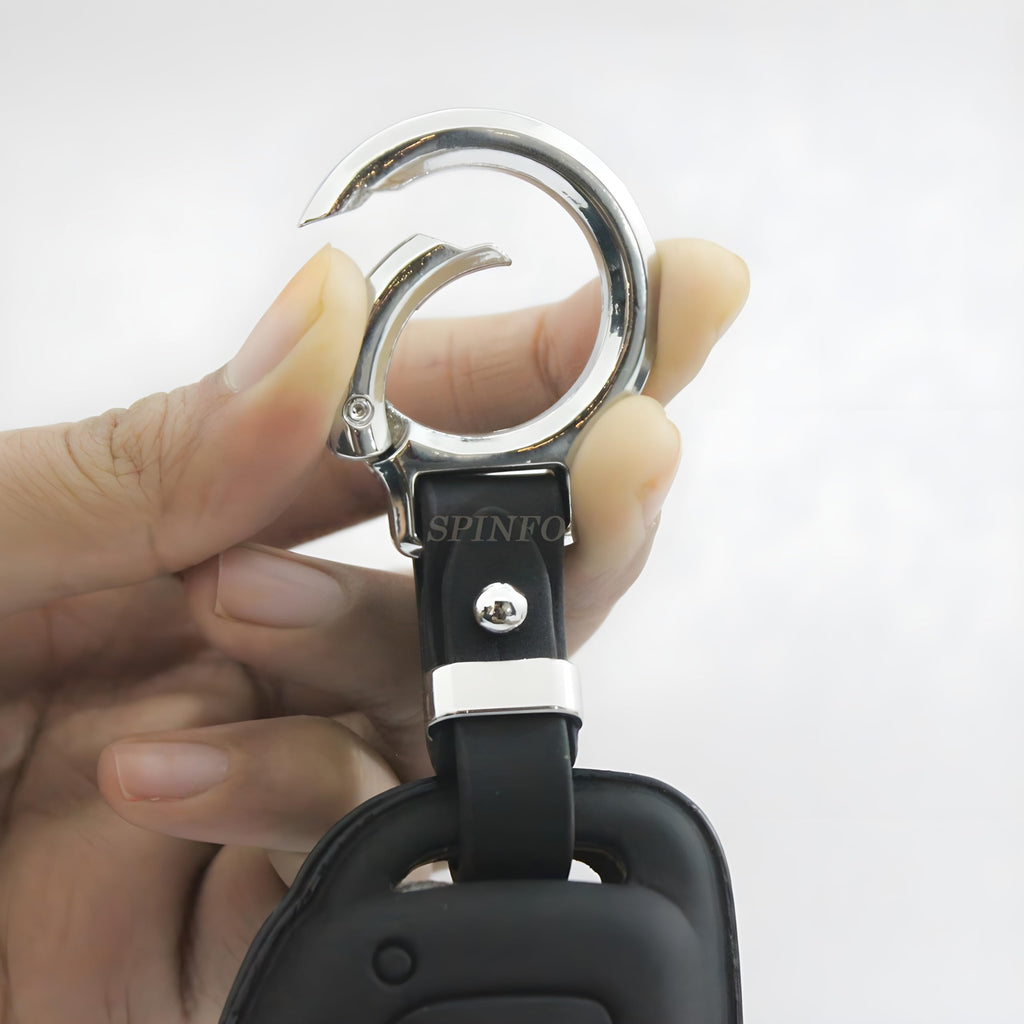 Leather Key Cover and Keychain Compatible for Tata Curvv, Nexon, Harrier, Safari, Punch, Altroz, Tiago, Tigor 3 Button flip Key
