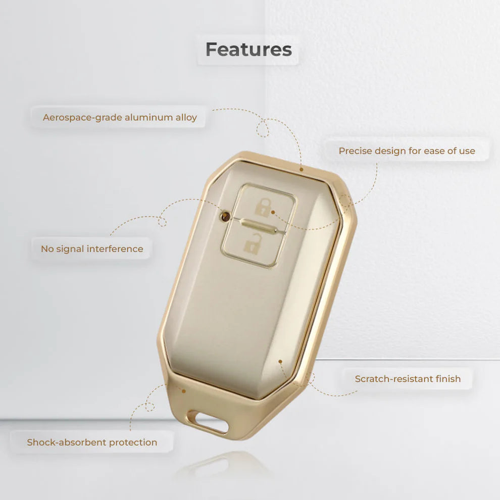 Aluminium Alloy Key Cover for Baleno, Jimny, Grand Vitara, Xl6, Ignis, Swift, Ertiga, Fronx, Brezza, Dzire, Glanza, Urban Cruiser Hyryder, Taisor 2b Smart Key